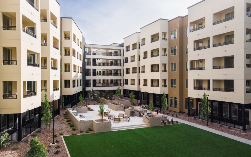 courtyard with grass